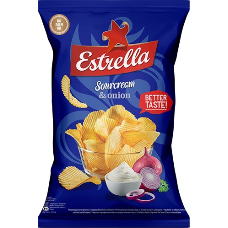 ESTRELLA Sour Cream and Onion Chips 130g X20